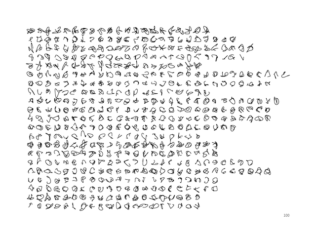 Many asemic alphabets